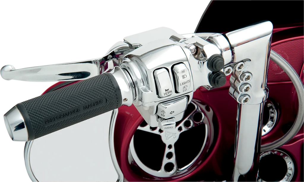 DragSpecialties Switch Housing - Left - Radio - Chrome H07-0687A - Side View