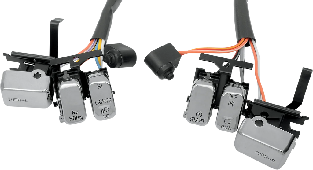 DragSpecialties Switch Kit - Right-Side - Turn Signal - Chrome H18-0333C-R - Side View