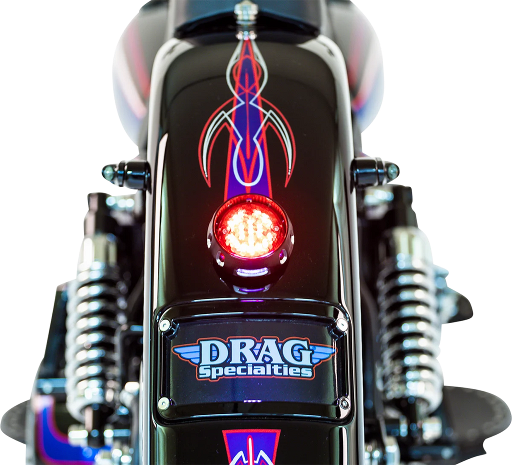 DragSpecialties Taillight/License Plate Mount - Black L24-0437ABRLEDE - Side View