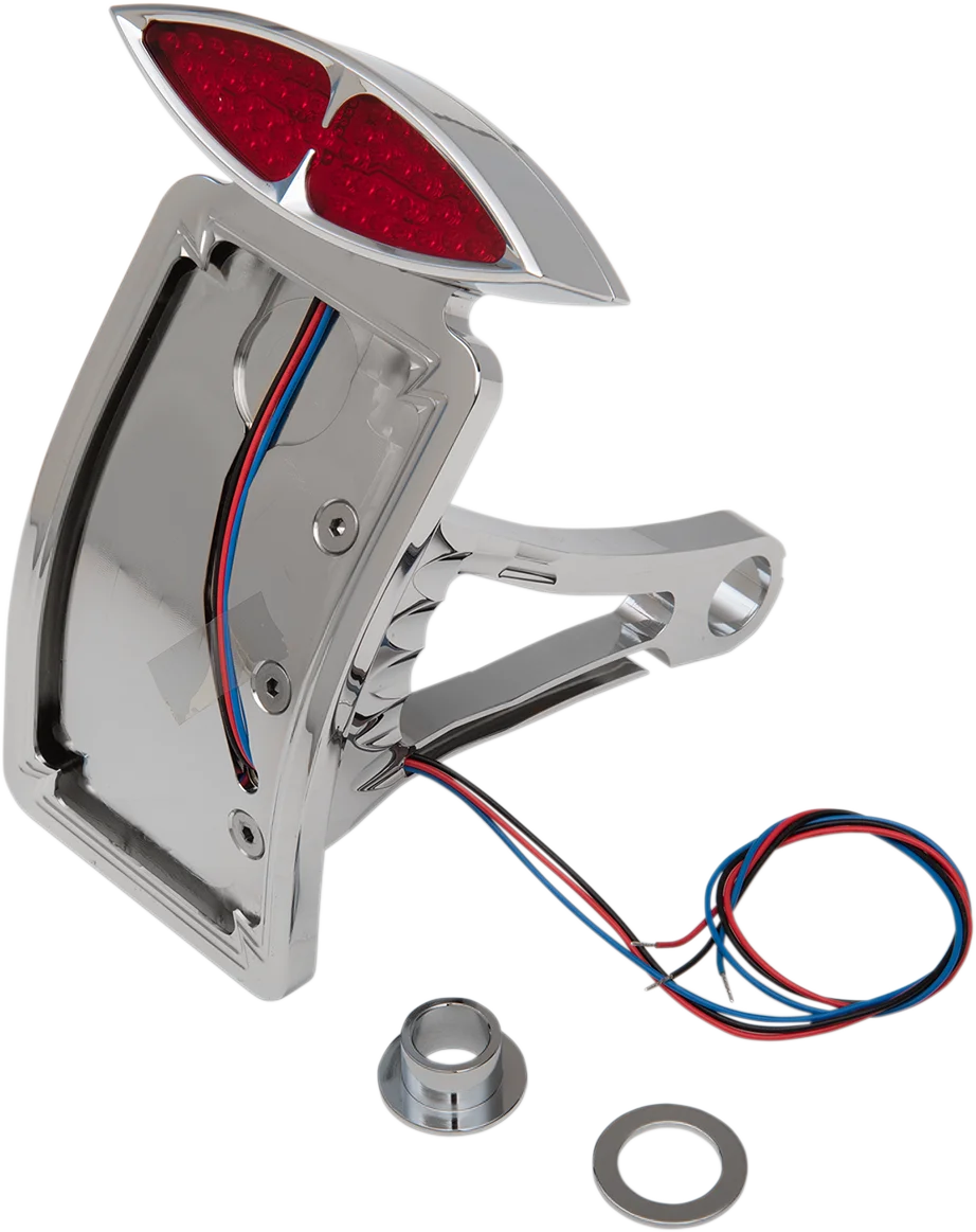 DragSpecialties Taillight/License Plate Mount - Flat - Horizontal 76385 - Side View