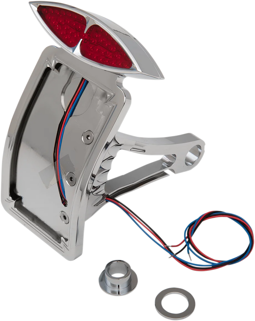 DragSpecialties Taillight/License Plate Mount - Flat - Horizontal 76385 - Side View
