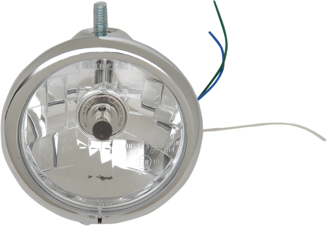 DragSpecialties Top Mount Headlight - 5-3/4" - Black L21-6114SB - Side View