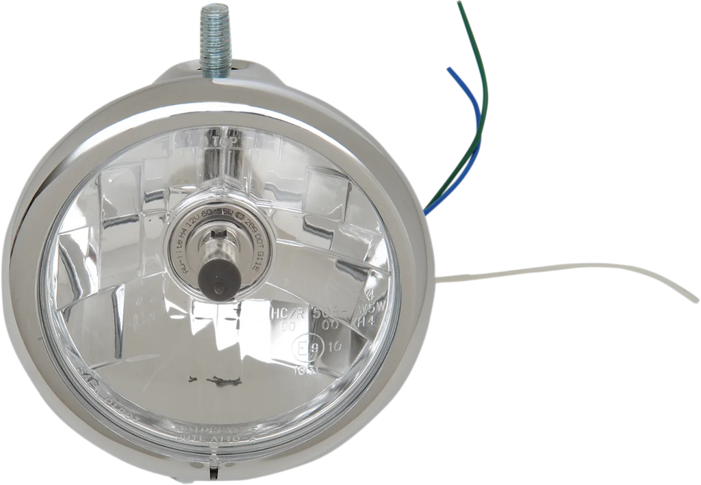 DragSpecialties Top Mount Headlight - 5-3/4" - Black L21-6114SB - Side View