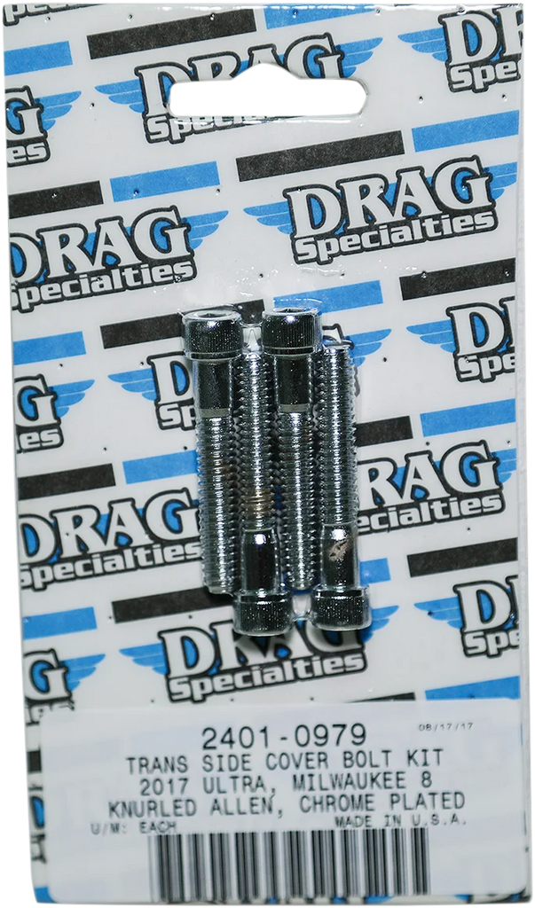 DragSpecialties Transmission Side Knurled Bolt Kit - Chrome - M8 MK782 - Main Product View