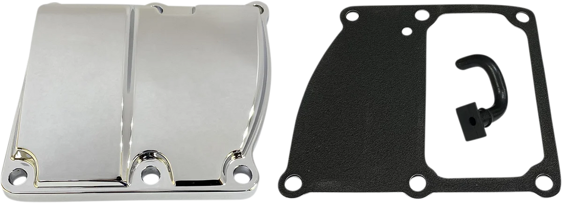 DragSpecialties Transmission Top Cover - Matte Black - '17-'23 M8 I35-0029MB/G - Side View