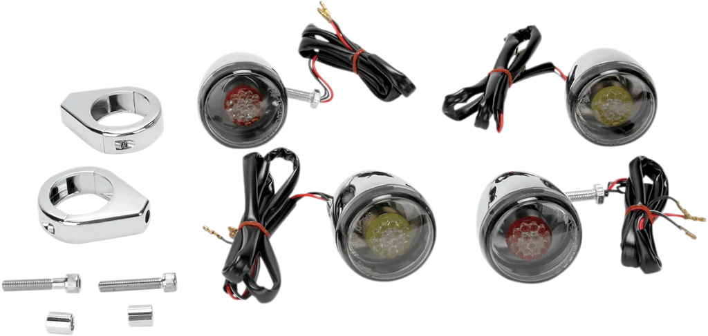 DragSpecialties Turn Signal Kit - Red/Smoke 12-0212 - Main Product View