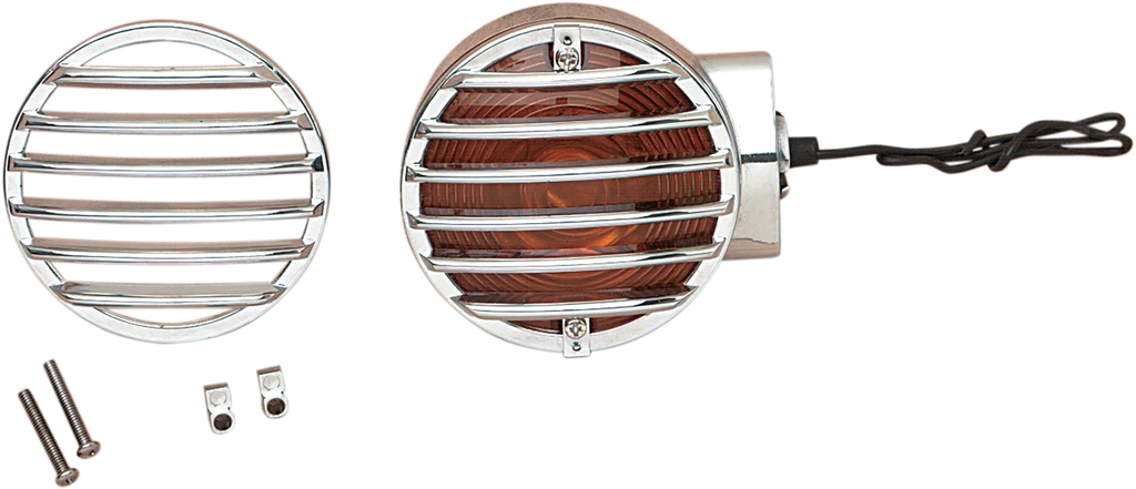 DragSpecialties Turn Signal Lens Grille - Chrome 12-6041-BC202 - Main Product View