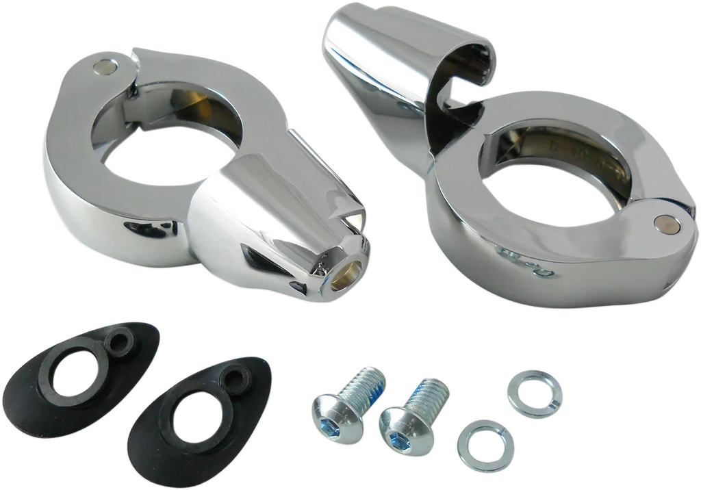 DragSpecialties Turn Signal Mount - 41mm - Chrome 77854C - Side View