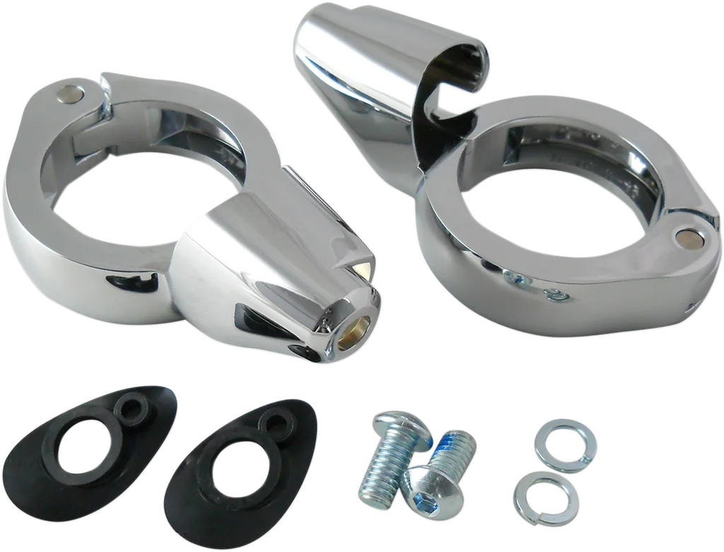 DragSpecialties Turn Signal Mount - 49mm - Chrome 77855C - Main Product View