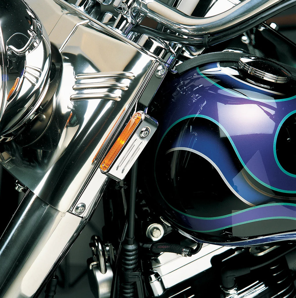 DragSpecialties Turn Signal Mount For FLST - Chrome 280230-BC3H - Side View