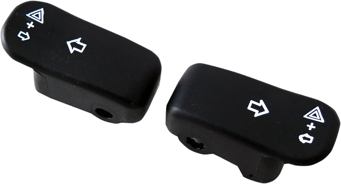 DragSpecialties Turn Signal Switch Extension Caps - Black 77680 - Side View