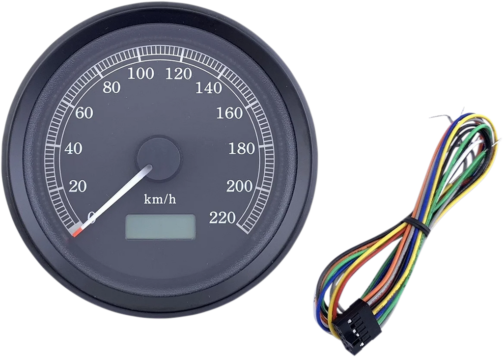 DragSpecialties Universal 3-3/8" Programmable Electronic Speedometer - KPH