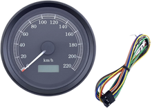 Load image into Gallery viewer, DragSpecialties Universal 3-3/8" Programmable Electronic Speedometer - KPH