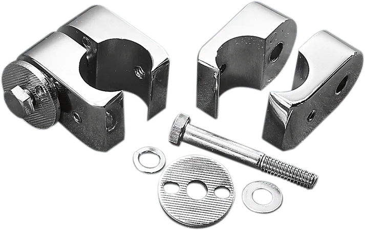 DragSpecialties Universal Engine Guard Clamps - Chrome - 1" 720218-SC2 - Side View