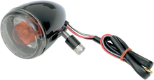 Load image into Gallery viewer, DragSpecialties Universal Turn Signal Light - Front - Gloss Black with Smoke Lens L12-0232BFDC/M - Main Product View