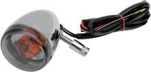 Load image into Gallery viewer, DragSpecialties Universal Turn Signal Light - Front - Gloss Black with Smoke Lens L12-0232BFDC/M - Side View