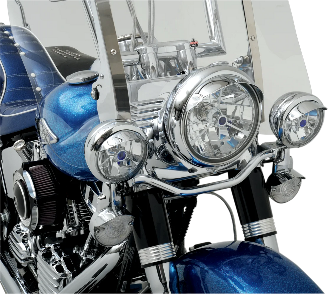 DragSpecialties Visor for 4 1/2" Headlight - Chrome 20-0305 - Side View