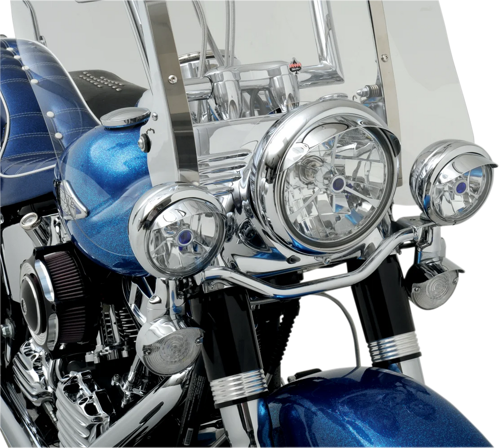 DragSpecialties Visor for 4 1/2" Headlight - Chrome 20-0305 - Side View