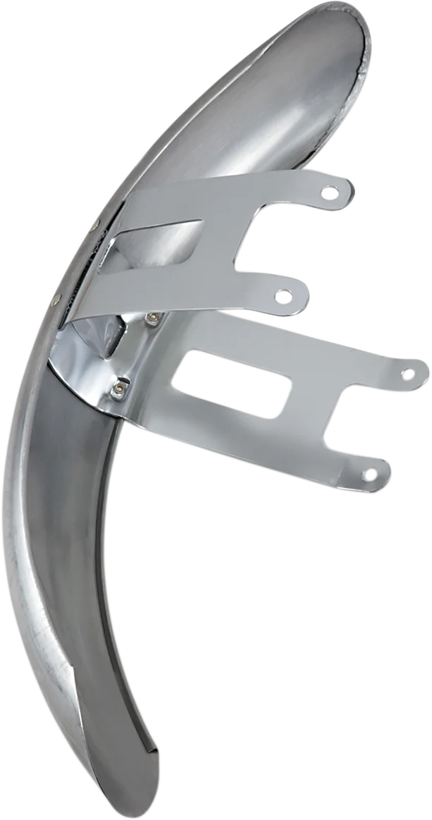 DragSpecialties Wide Glide-Style Front Fender with Chrome Mounting Brackets - For 19" or 21" Wheel 090057-PB-LB2 - Side View