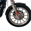 Load image into Gallery viewer, DragSpecialties XLX-Style Front Fender with Chrome Side Braces - Steel 091018-PB-LB2 - Side View