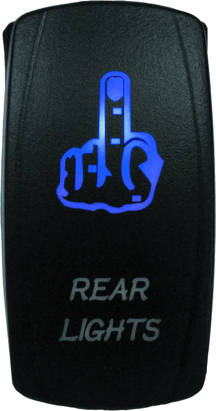 DragonFire Racing Lighted Switch Finger Rear Light On/Off Blue