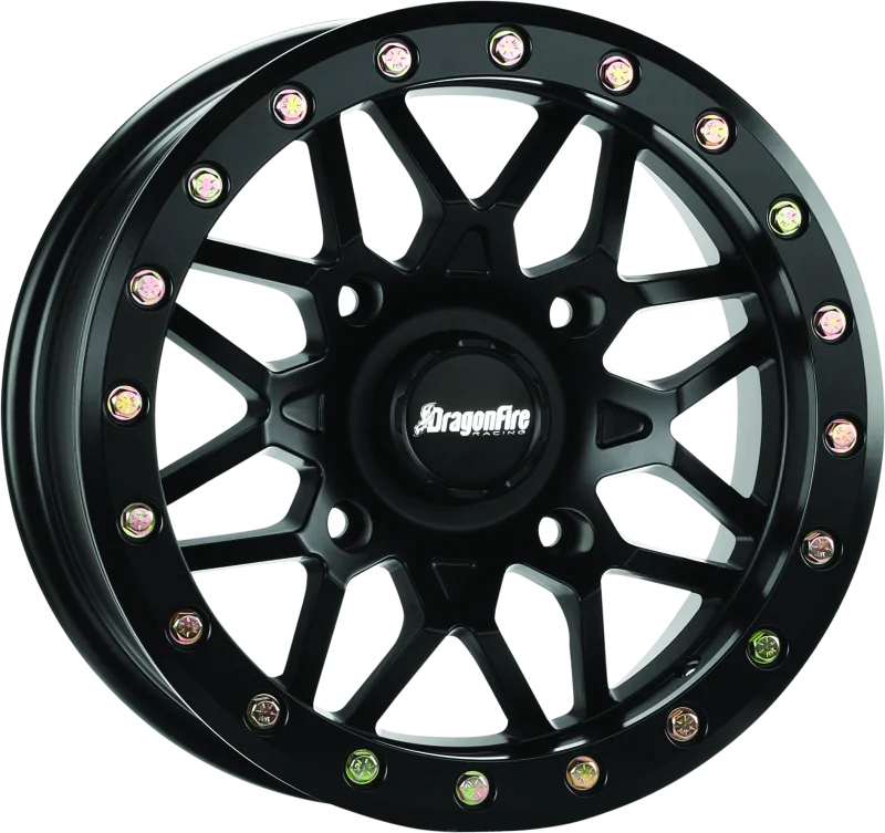 DragonFire Racing Typhon Wheel 15X10 4/137 5+5 +0 Machined Black
