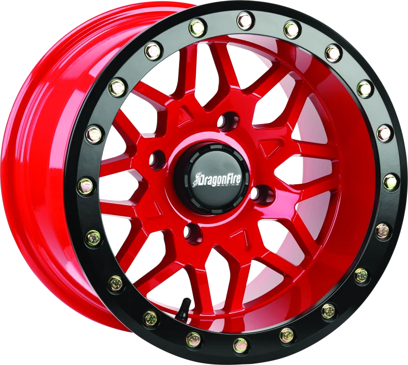 DragonFire Racing Typhon Wheel 15X10 4/156 5+5 +0 Machined Red