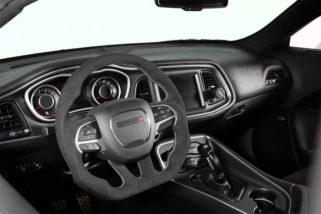 Drake Muscle Drake Muscle Cars Steering Wheel - Alcantara Wrapped - Heated CH950-20 - Side View