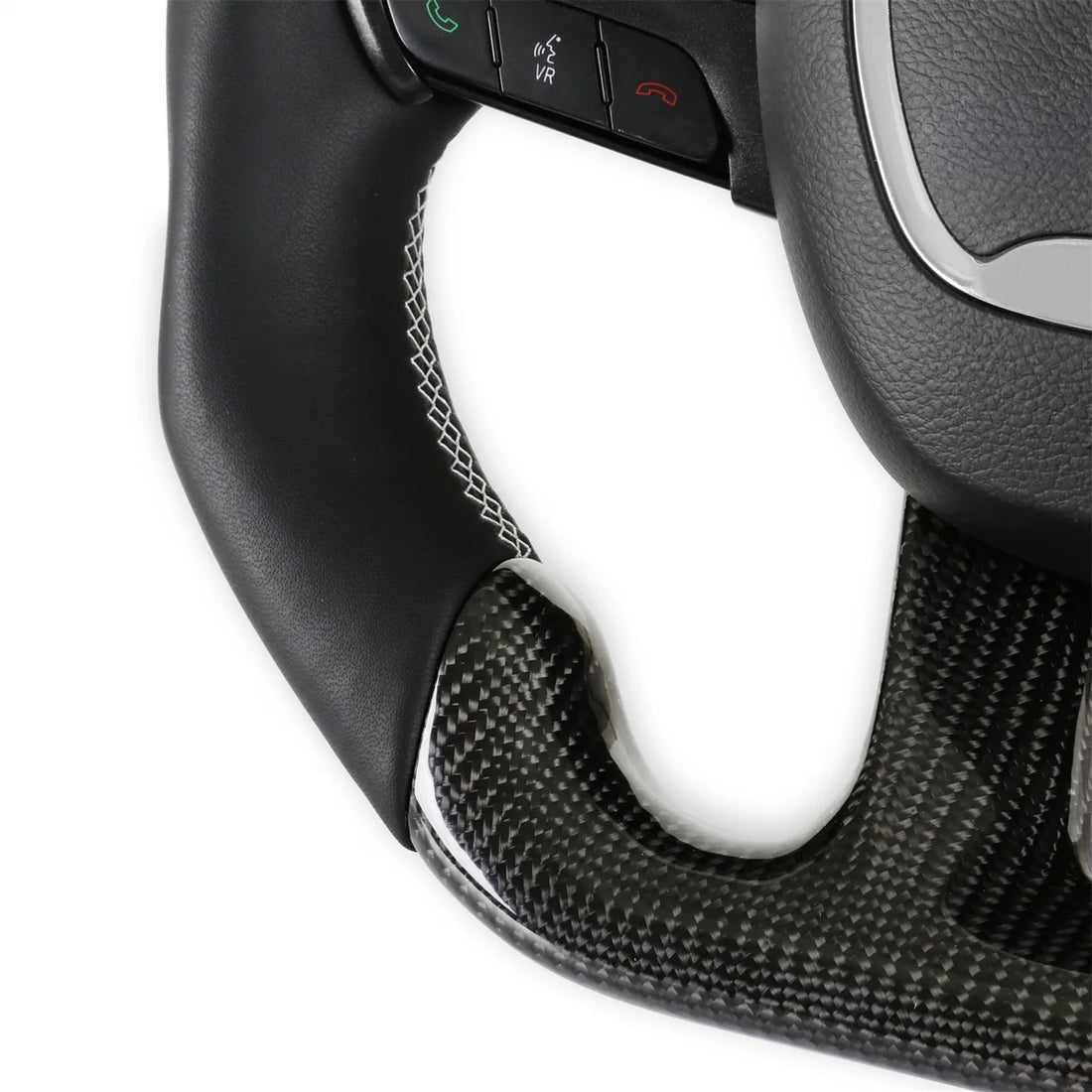 Drake Muscle Drake Muscle Cars Steering Wheel - Carbon Fiber with Leather Grips - Heated CA950-15 - Side View
