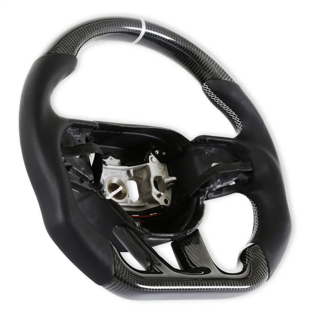 Drake Muscle Drake Muscle Cars Steering Wheel - Carbon Fiber with Leather Grips - Heated CA950-15 - Back View