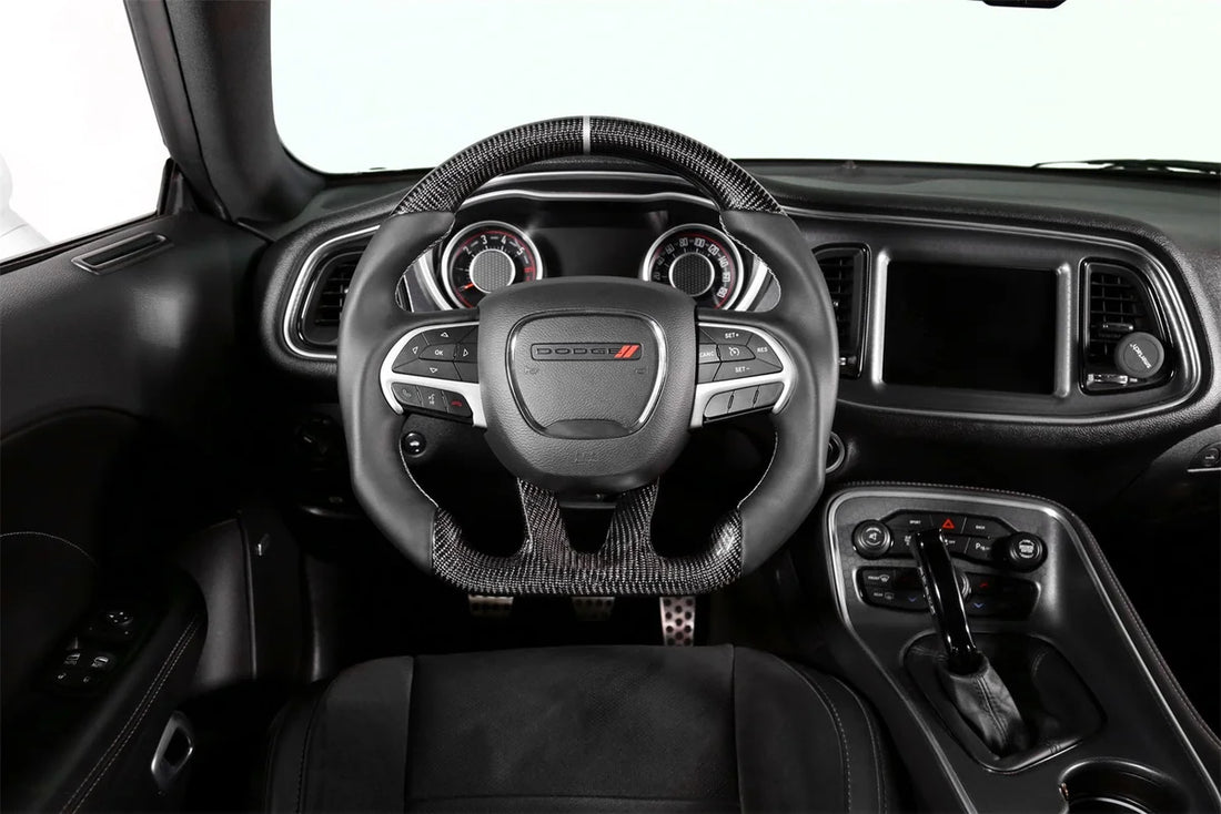 Drake Muscle Drake Muscle Cars Steering Wheel - Carbon Fiber with Leather Grips - Heated CH950-19 - Installation View