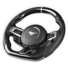 Load image into Gallery viewer, Drake Muscle Drake Muscle Cars Steering Wheel - Carbon Fiber with Leather Grips - Heated MU950-07 - Back View