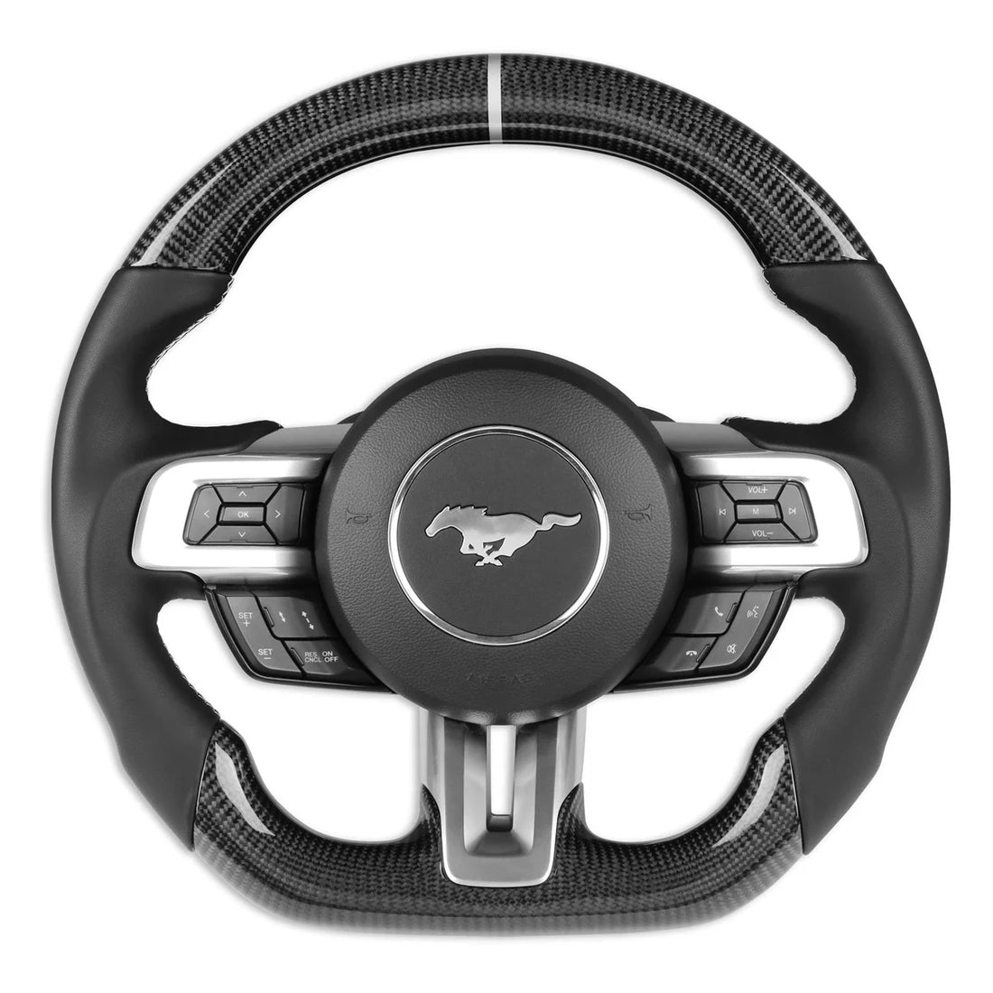 Drake Muscle Drake Muscle Cars Steering Wheel - Carbon Fiber with Leather Grips MU950-05 - Side View