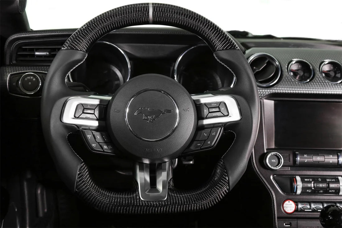 Drake Muscle Drake Muscle Cars Steering Wheel - Carbon Fiber with Leather Grips MU950-05 - Installation View
