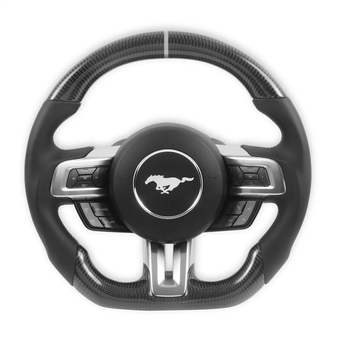 Drake Muscle Drake Muscle Cars Steering Wheel - Carbon Fiber with Leather Grips MU950-09 - Back View