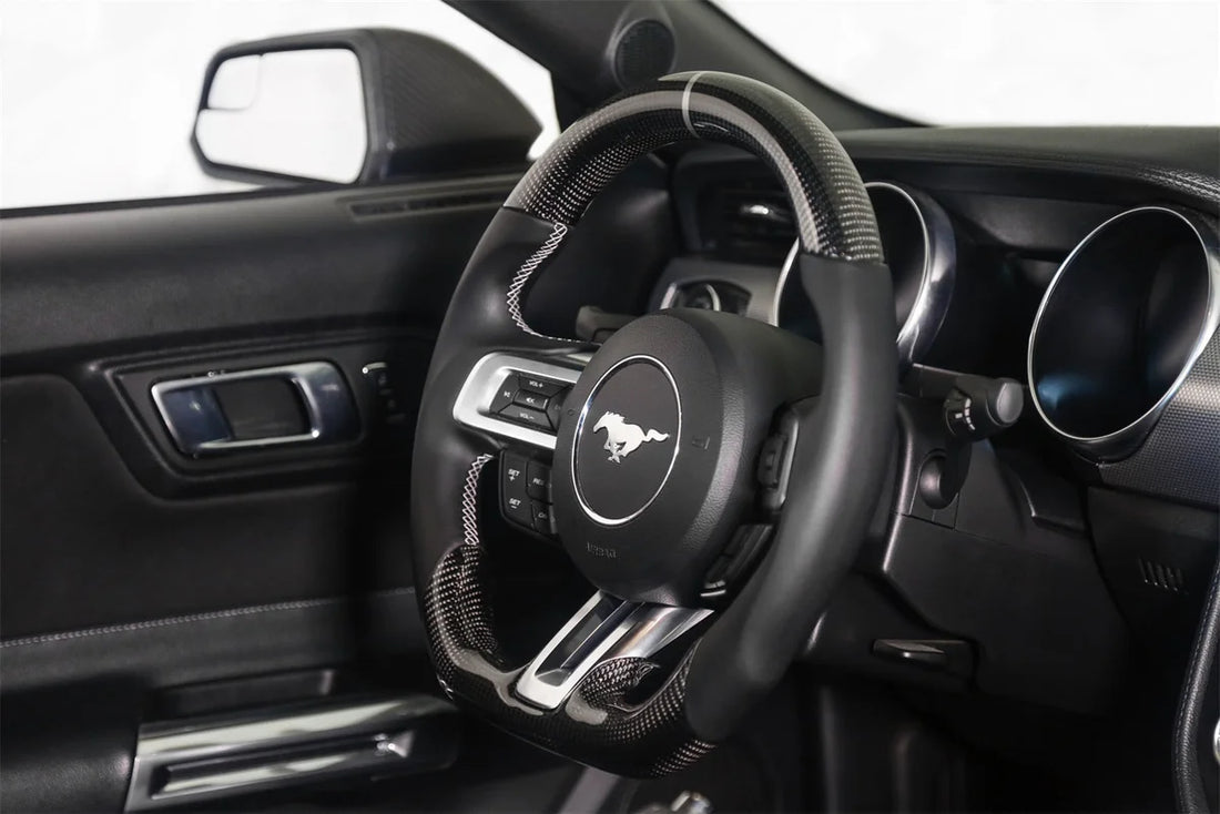 Drake Muscle Drake Muscle Cars Steering Wheel - Carbon Fiber with Leather Grips MU950-09 - Installation View