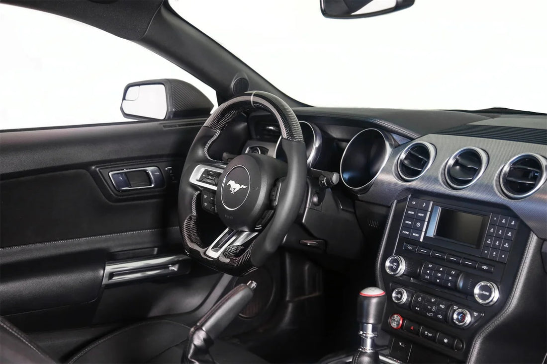 Drake Muscle Drake Muscle Cars Steering Wheel - Carbon Fiber with Leather Grips MU950-09 - Installation View