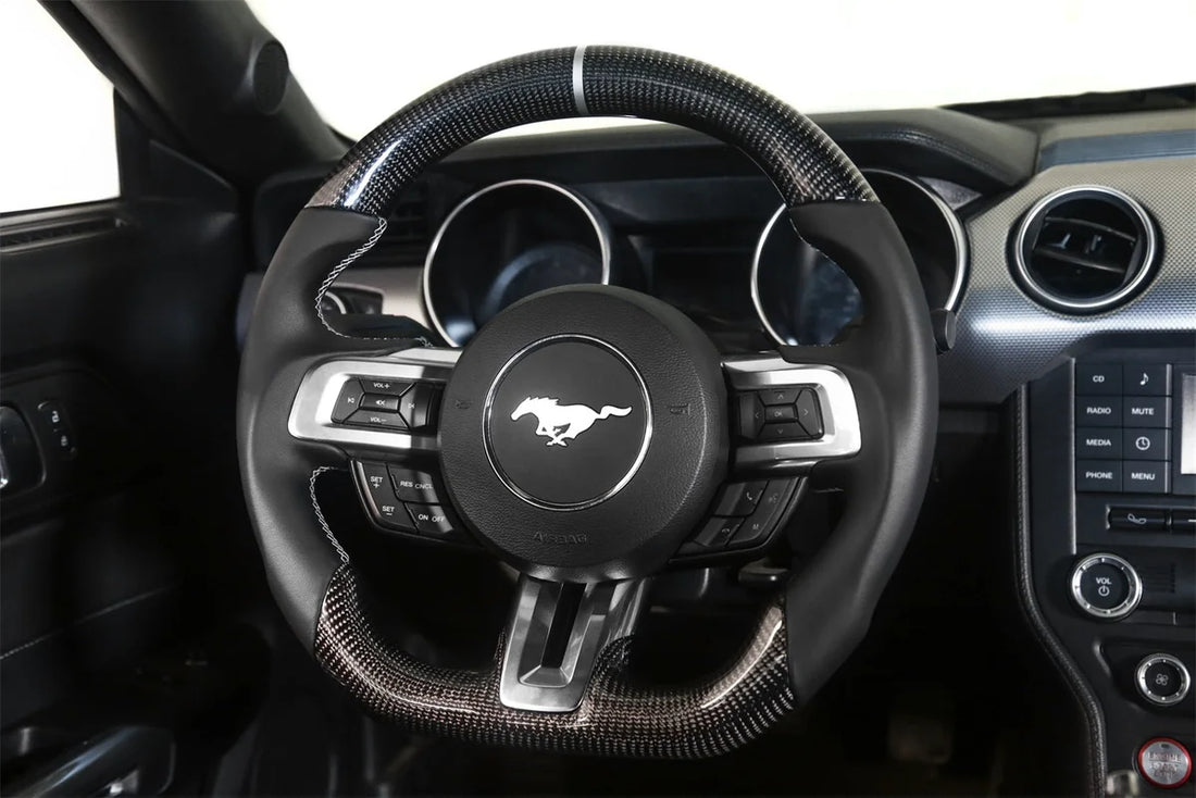 Drake Muscle Drake Muscle Cars Steering Wheel - Carbon Fiber with Leather Grips MU950-09 - Installation View