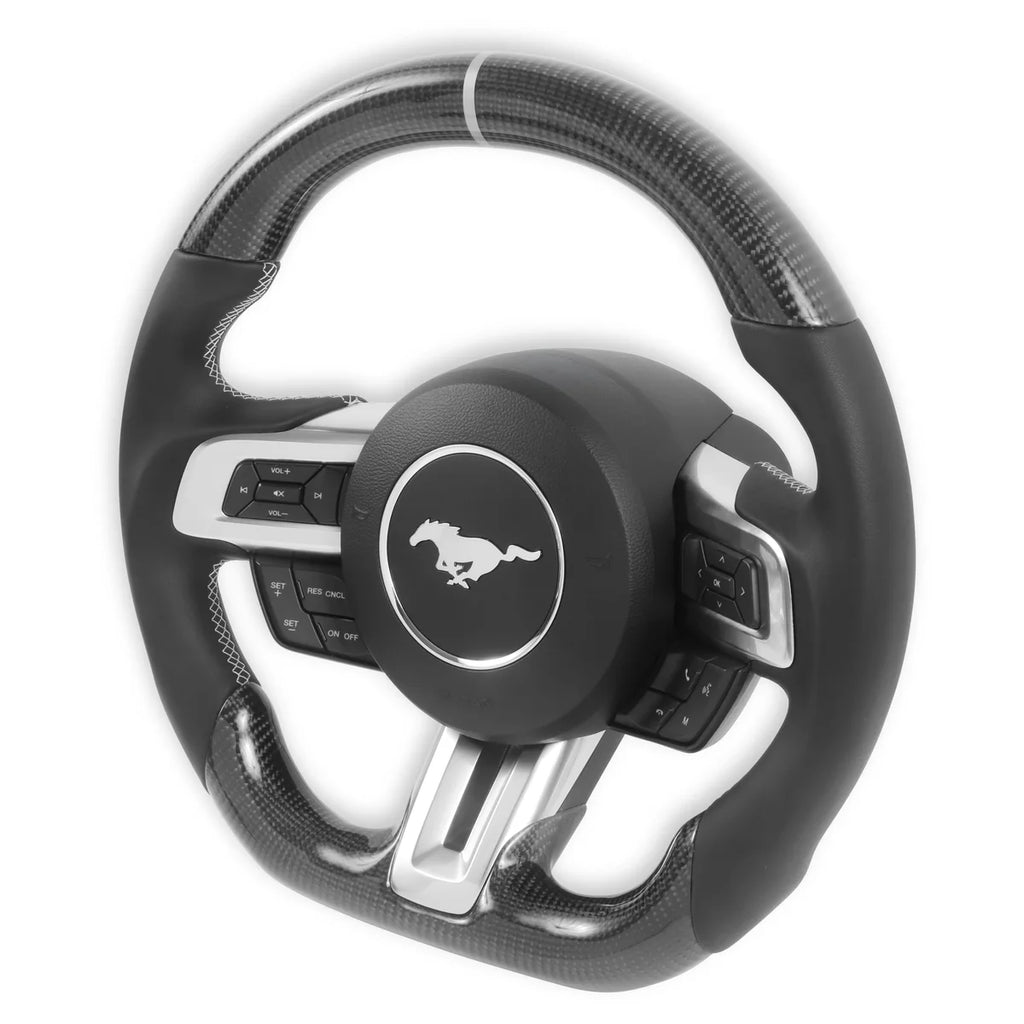 Drake Muscle Drake Muscle Cars Steering Wheel - Carbon Fiber with Leather Grips - Heated MU950-11 - Back View
