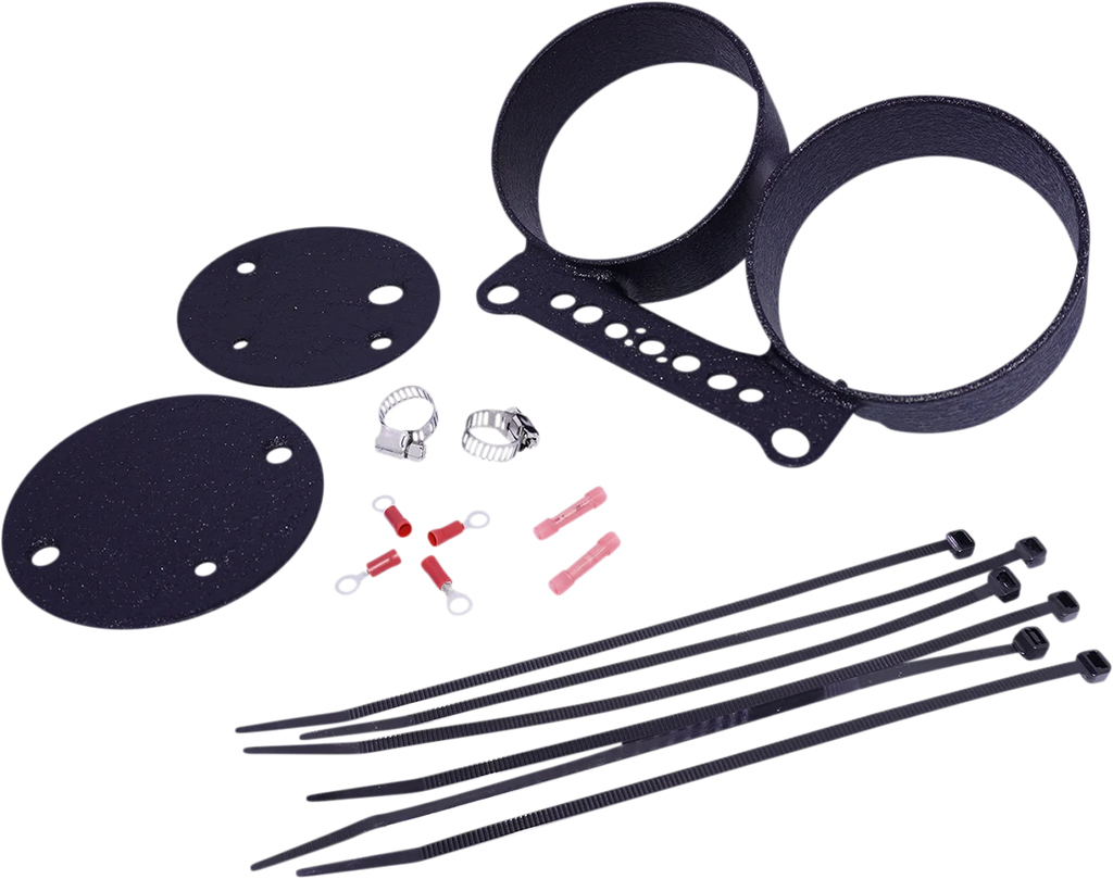 Dual Gauge Bracket - Wrinkle Black DragSpecialties T21-6924WB - Main Product View
