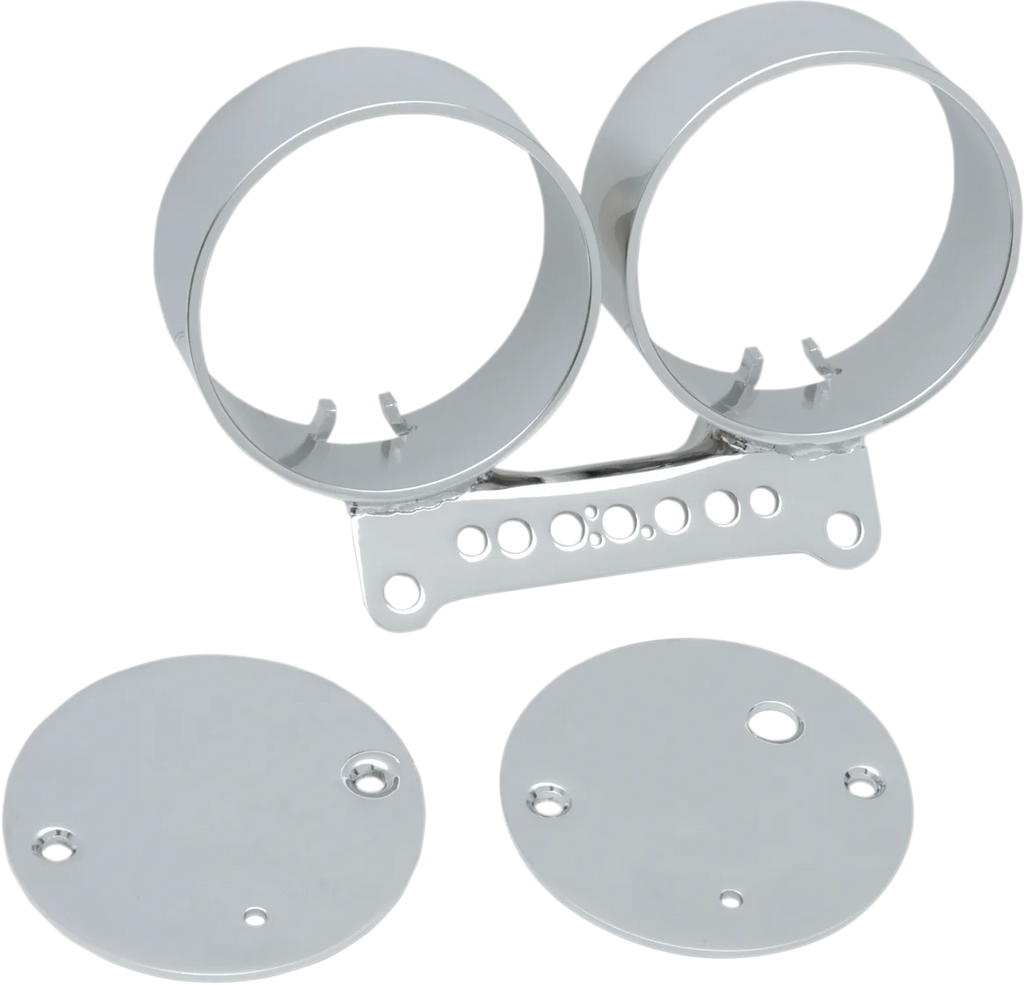 Dual Gauge Bracket - Wrinkle Black DragSpecialties T21-6924WB - Side View
