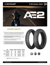 Load image into Gallery viewer, Dunlop AE2 Bias Front Tire - 130/60B19 M/C 61H TL - Installation View