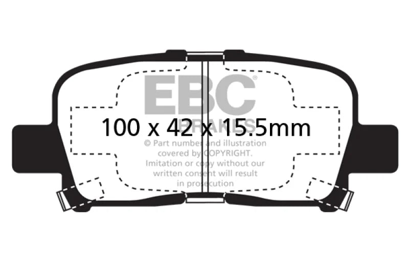EBC 00-02 Acura MDX 3.5 Ultimax2 Rear Brake Pads - Main Product View