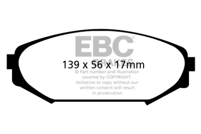 EBC 00-02 Acura MDX 3.5 Yellowstuff Front Brake Pads - Main Product View