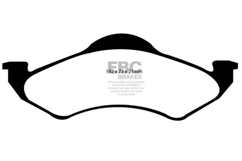 EBC 00-02 Dodge Dakota 2WD 2.5 Yellowstuff Front Brake Pads - Main Product View