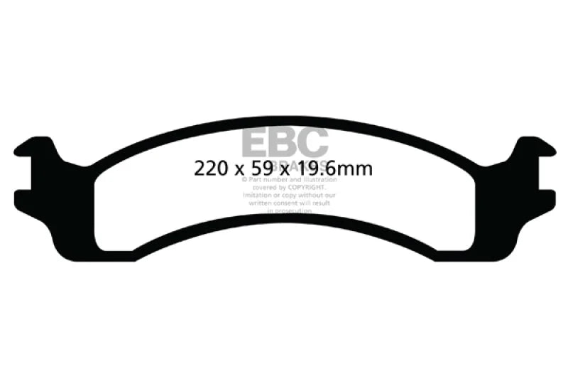 EBC 00-02 Dodge Ram 2500 Pick-up 5.2 2WD (Pad with wear sensor) Greenstuff Front Brake Pads - Main Product View
