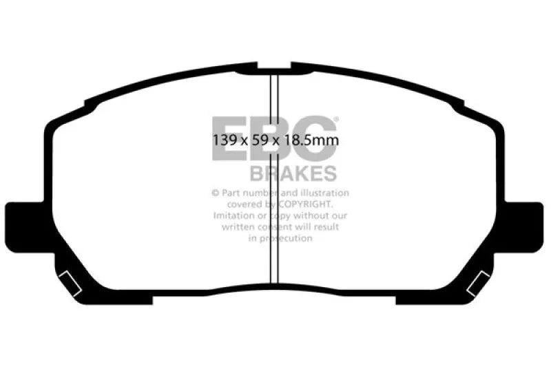 EBC 00-03 Toyota Highlander 2.4 2WD Yellowstuff Front Brake Pads - Main Product View