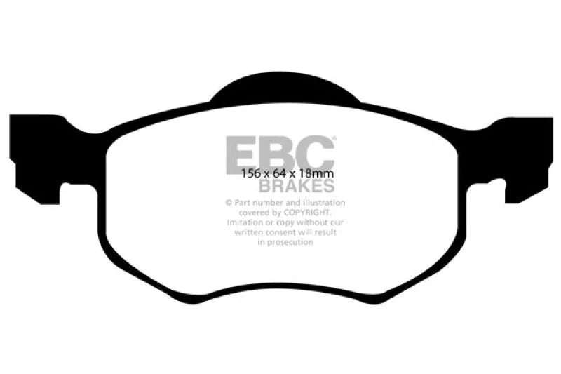 EBC 00-04 Ford Escape 2.0 Ultimax2 Front Brake Pads - Side View