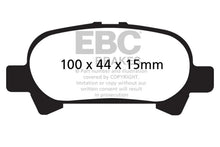 Load image into Gallery viewer, EBC 00-04 Toyota Avalon 3.0 Yellowstuff Rear Brake Pads - Main Product View
