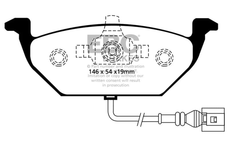 EBC 00-05 Volkswagen Beetle 2.0 Redstuff Front Brake Pads - Main Product View